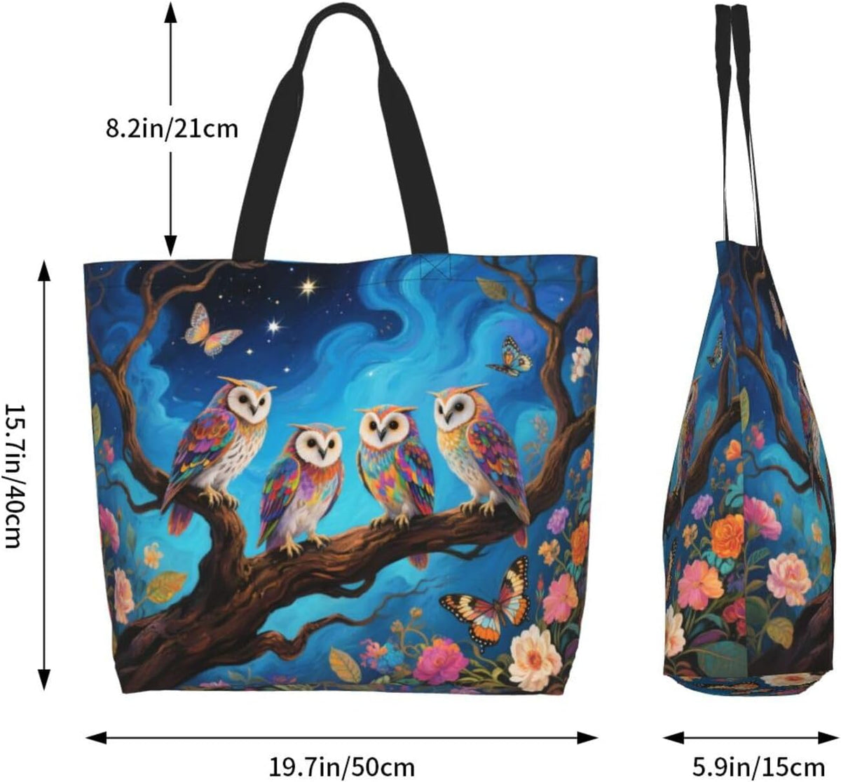 Tote Shoulder Bag Large Durable Reusable Eco-friendly Handbag Lightweight Stylish for Daily Use-19.7x15.7x5.9 Inch - Colors B