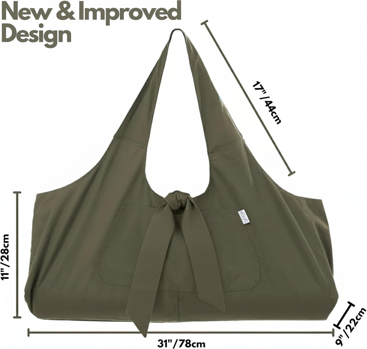 Yoga Mat Bag | The ORIGINAL YogiiiTotePRO | Large Yoga Mat Bag or Yoga Mat Carrier with Side Pocket | Yoga Bag Fits Most Size Mats