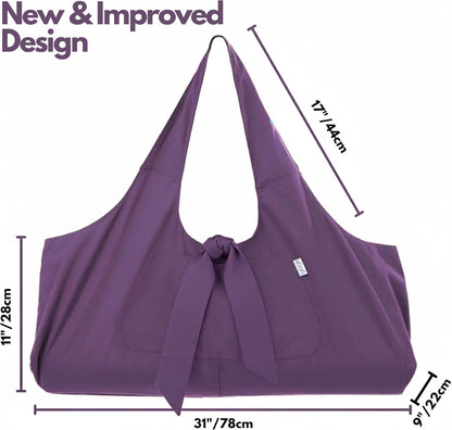 Yoga Mat Bag | The ORIGINAL YogiiiTotePRO | Large Yoga Mat Bag or Yoga Mat Carrier with Side Pocket | Yoga Bag Fits Most Size Mats