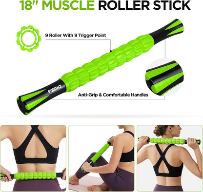 Wooden Cellulite Massage Roller for Legs and Thighs - Handheld Fascia Blaster Tool for Muscle Relief, Lymphatic Drainage & Body Sculpting - Anti Cellulite Massager for Women and Men (12 Wheel)