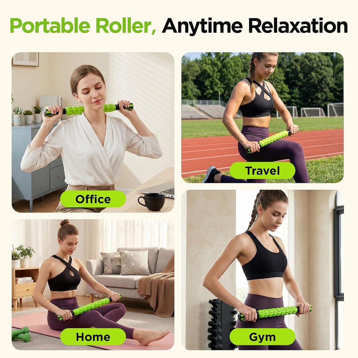 Wooden Cellulite Massage Roller for Legs and Thighs - Handheld Fascia Blaster Tool for Muscle Relief, Lymphatic Drainage & Body Sculpting - Anti Cellulite Massager for Women and Men (12 Wheel)