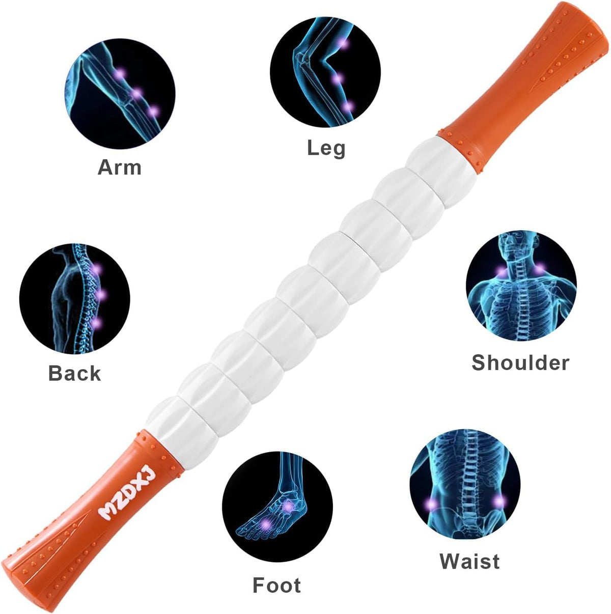 Wooden Cellulite Massage Roller for Legs and Thighs - Handheld Fascia Blaster Tool for Muscle Relief, Lymphatic Drainage & Body Sculpting - Anti Cellulite Massager for Women and Men (12 Wheel)