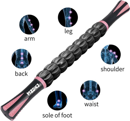 Wooden Cellulite Massage Roller for Legs and Thighs - Handheld Fascia Blaster Tool for Muscle Relief, Lymphatic Drainage & Body Sculpting - Anti Cellulite Massager for Women and Men (12 Wheel)