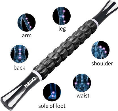 Wooden Cellulite Massage Roller for Legs and Thighs - Handheld Fascia Blaster Tool for Muscle Relief, Lymphatic Drainage & Body Sculpting - Anti Cellulite Massager for Women and Men (12 Wheel)