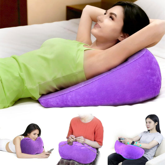 Inflatable Acid Reflux Pillow, Portable Pillow Wedges for Sleeping, Lap Desk Gaming Pillows for Travel, Multi-Functional Wedge Yoga Pillow for Reading, Laptop, Crocheting, Body Positioners