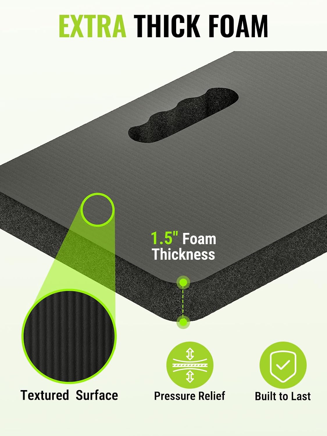 Extra Thick Kneeling Pad, Soft NBR Foam Cushioning for Knees