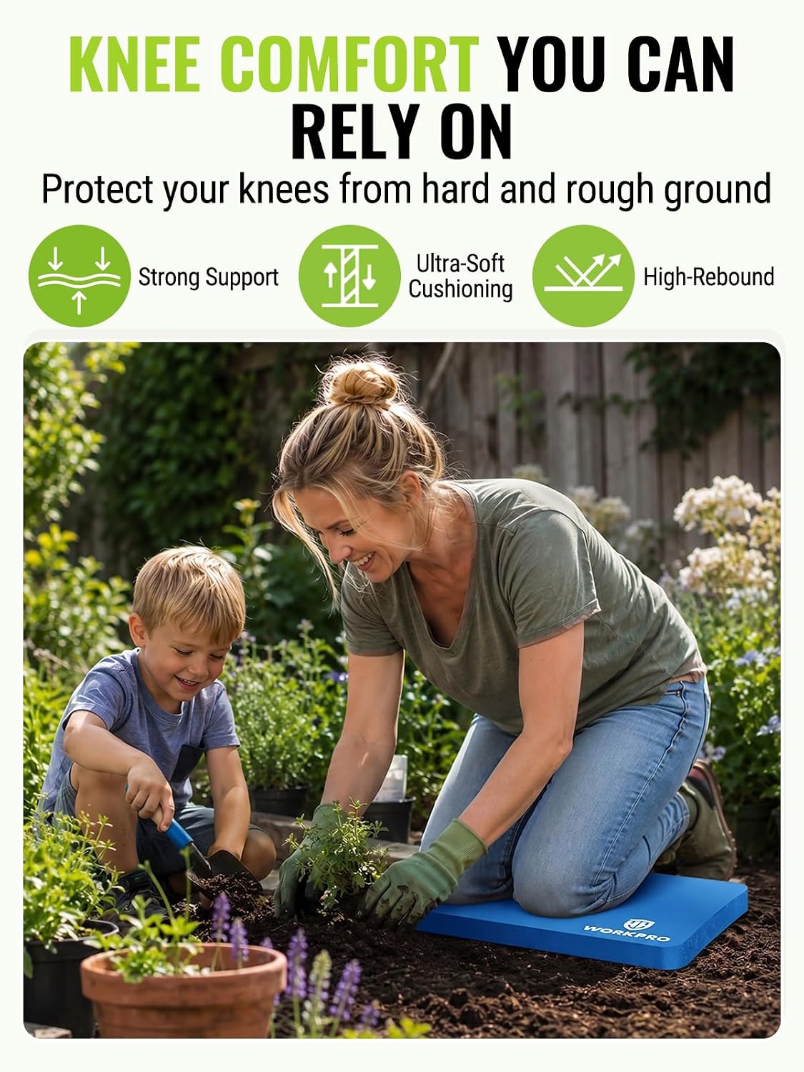 Extra Thick Kneeling Pad, Soft NBR Foam Cushioning for Knees