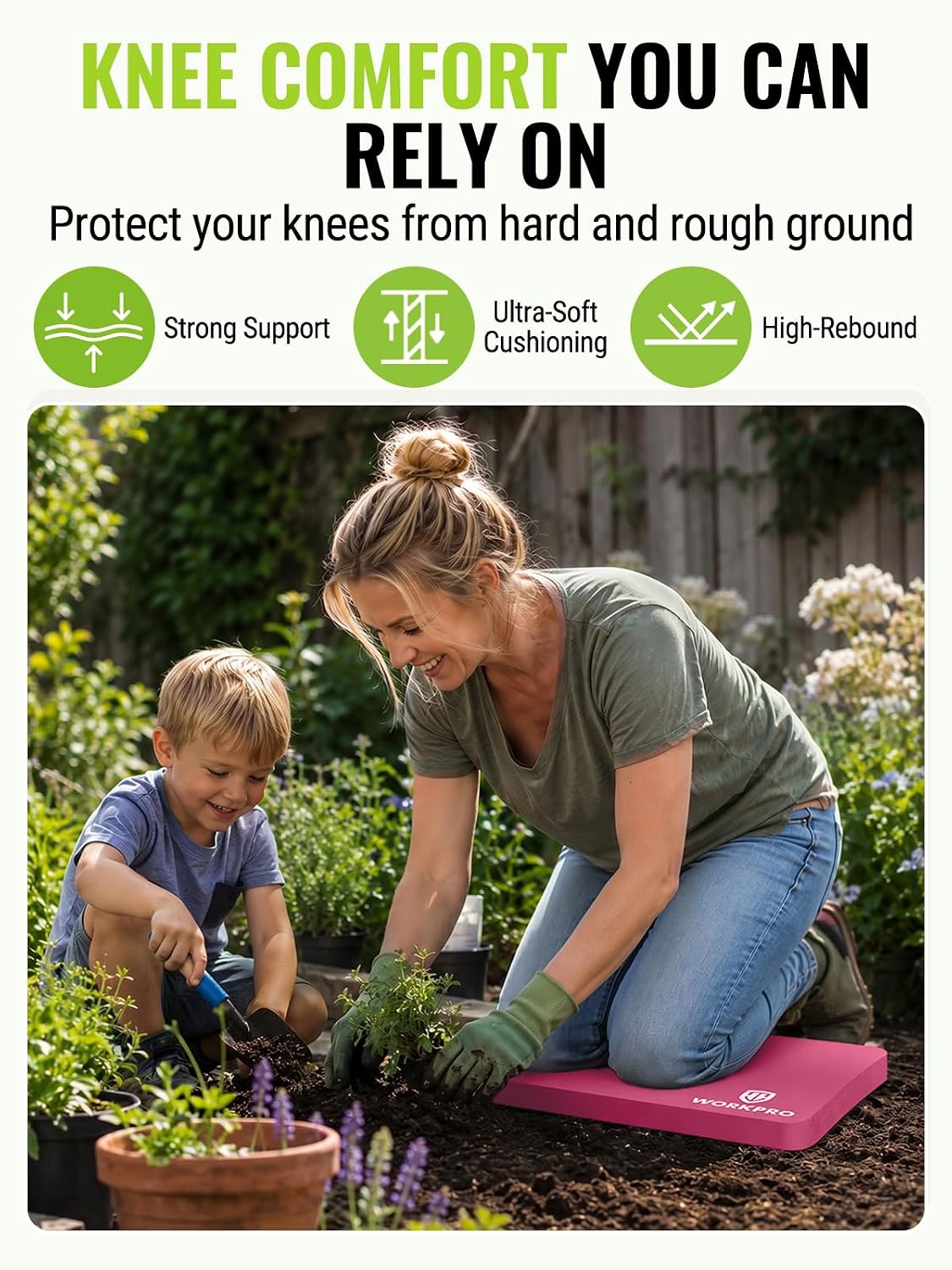 Extra Thick Kneeling Pad, Soft NBR Foam Cushioning for Knees