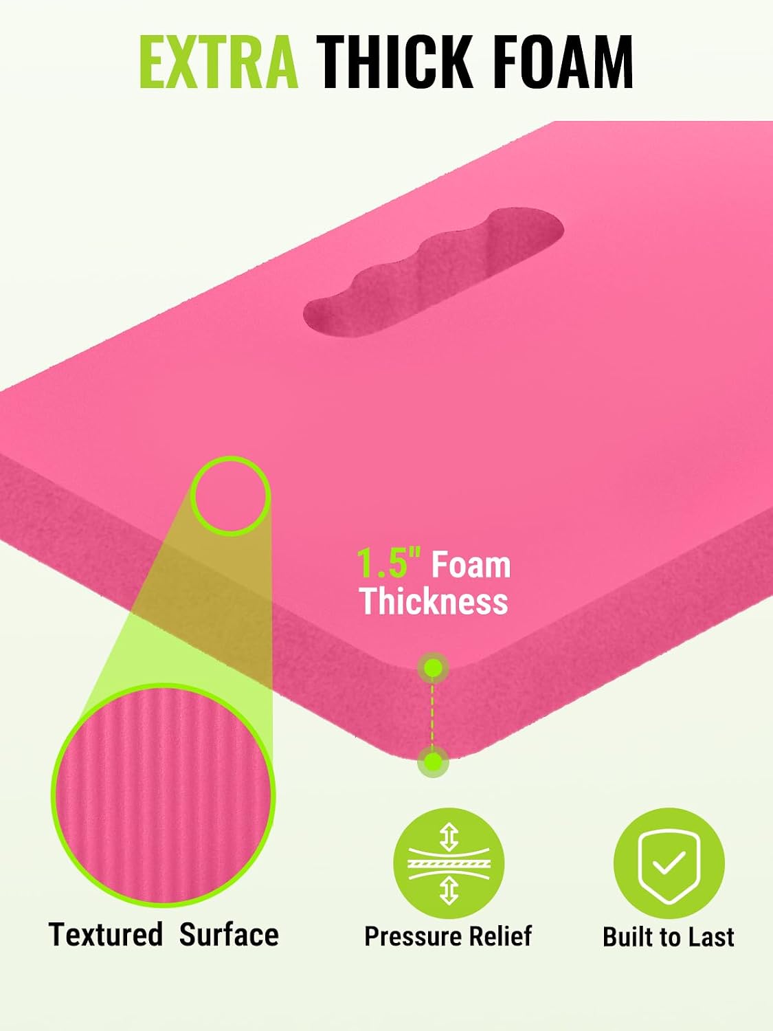Extra Thick Kneeling Pad, Soft NBR Foam Cushioning for Knees