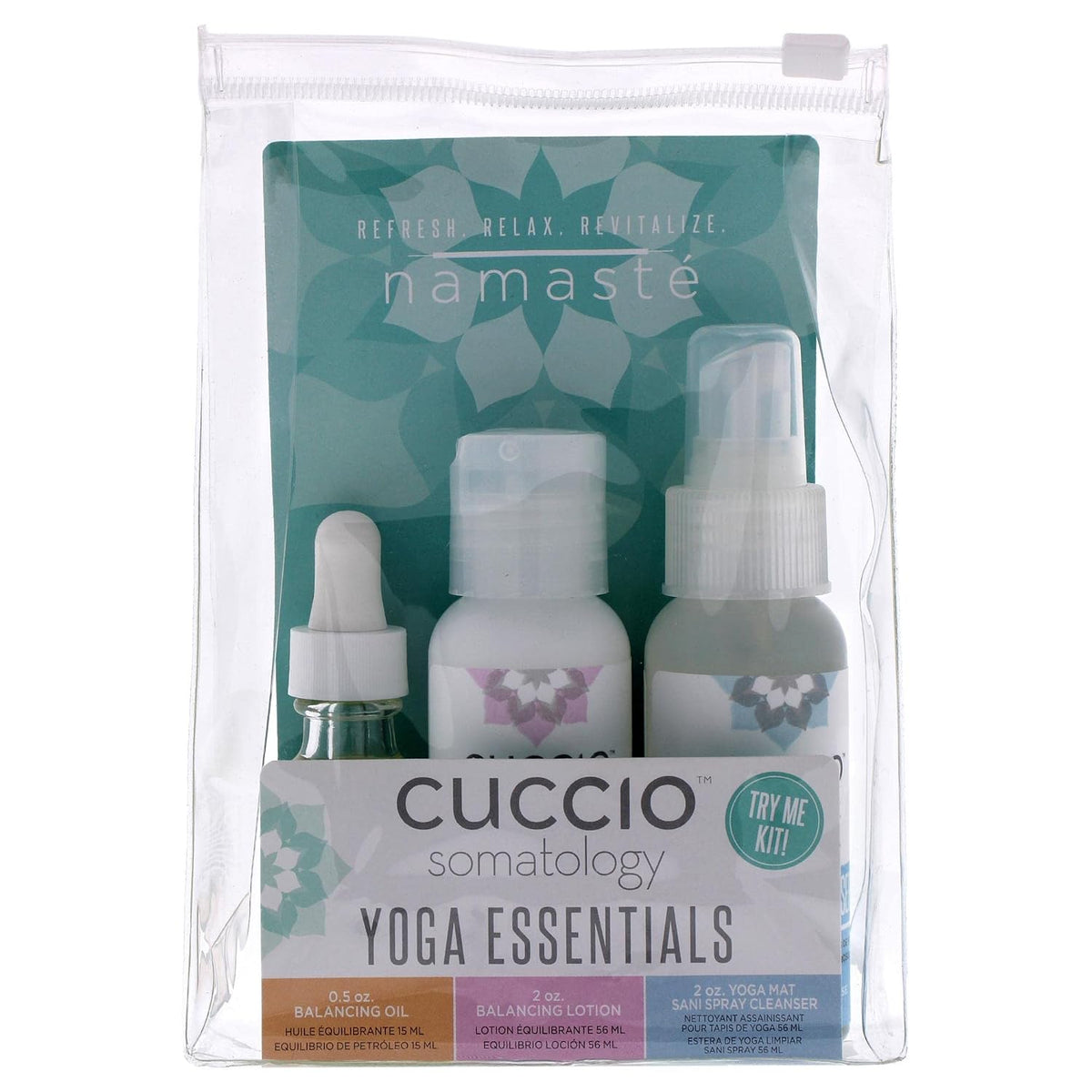 Yoga Essentials Kit - All-In-One Calming, Hydrating, Cleansing Ritual - Energizing Bergamot Orange Oil - Balancing Chamomile Lotion - Yoga Mat Sani Spray Cleanser - 3 Pieces,16 Ounce