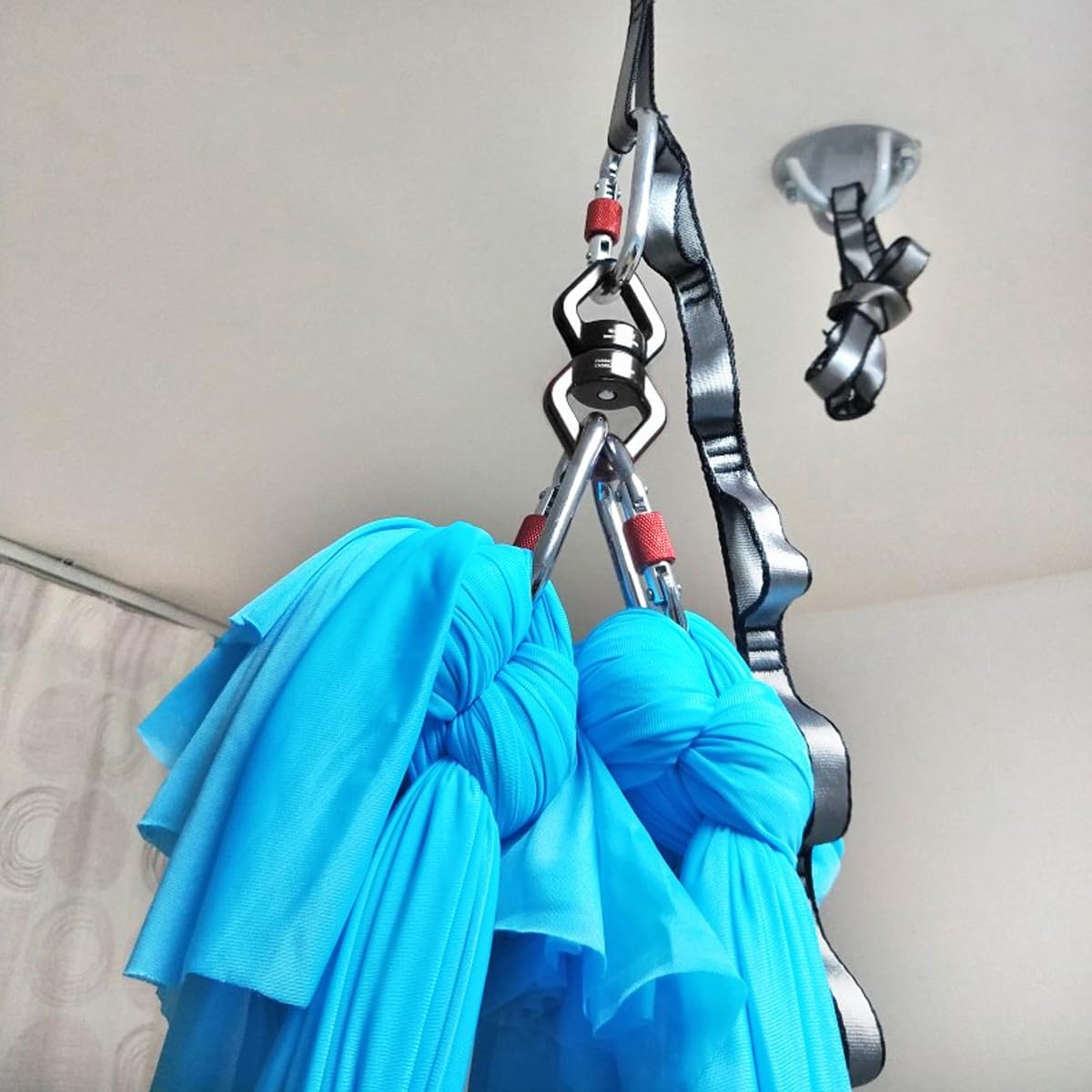 Aerial Silks Hardware Kit 30 KN Swing Swivel Aerial Yoga Hammock Rigging Aluminum Swivel Aerial Hoop Lyra Rotational Device Hanging Accessory
