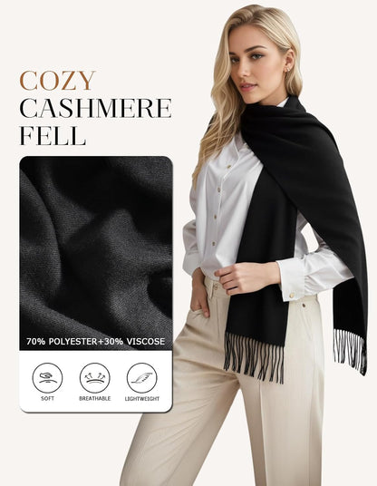 Women's Scarf Pashmina Shawls and Wraps for Evening Dress Wedding Bridal Bridesmaid Winter Warm Long Large Scarves - Colors B