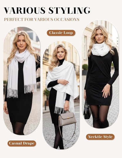 Women's Scarf Pashmina Shawls and Wraps for Evening Dress Wedding Bridal Bridesmaid Winter Warm Long Large Scarves - Colors B