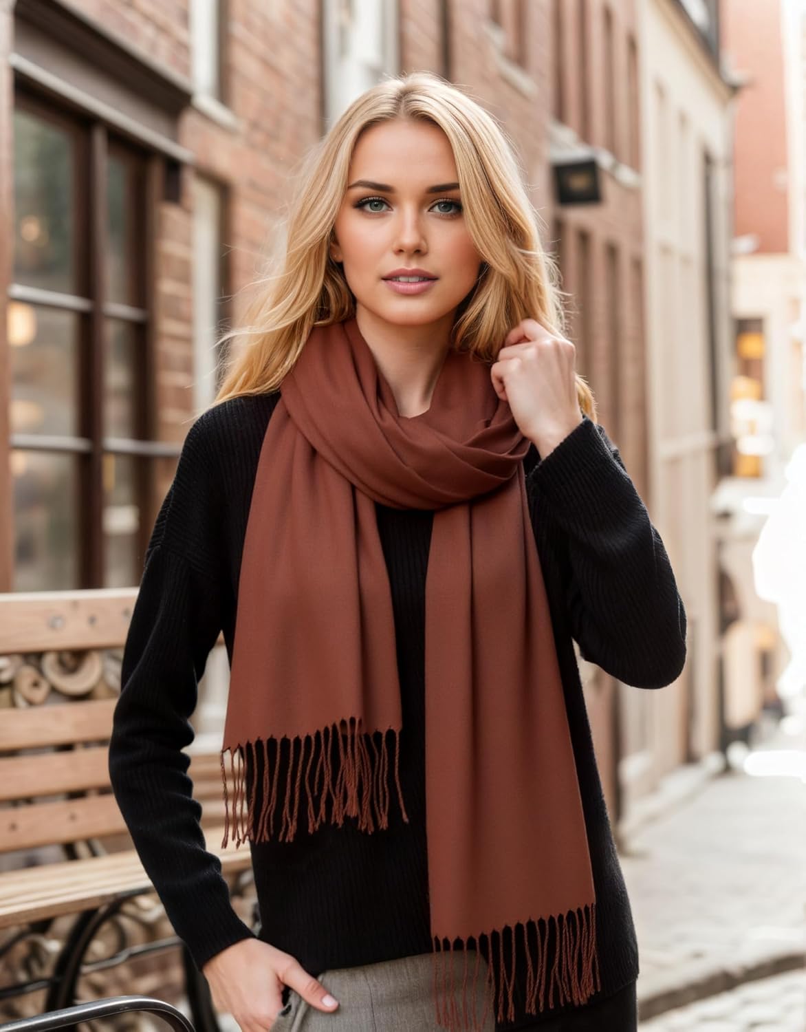 Women's Scarf Pashmina Shawls and Wraps for Evening Dress Wedding Bridal Bridesmaid Winter Warm Long Large Scarves - Colors B