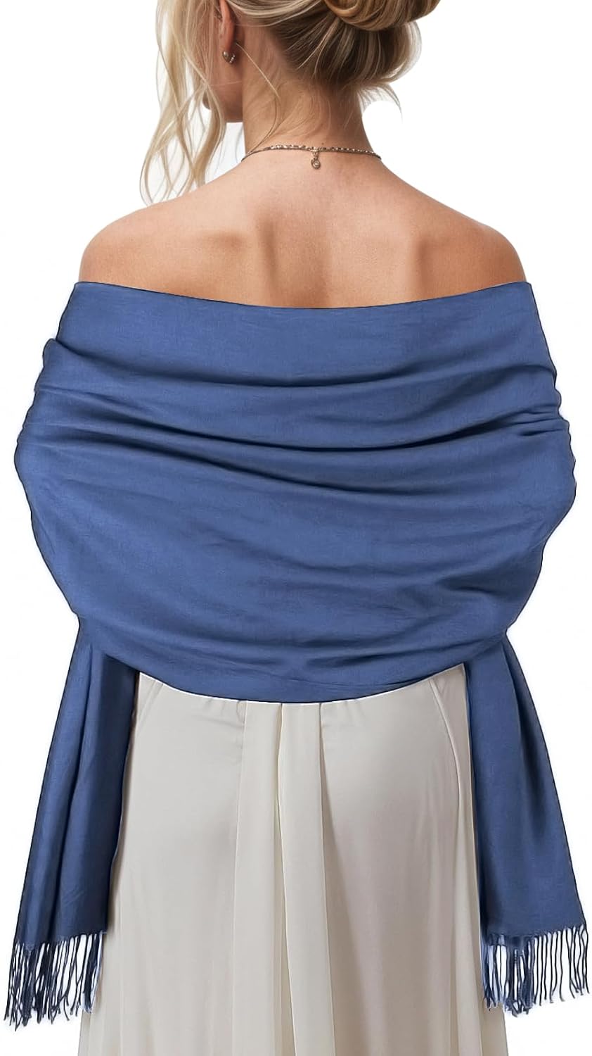 Women's Scarf Pashmina Shawls and Wraps for Evening Dress Wedding Bridal Bridesmaid Winter Warm Long Large Scarves - Colors B