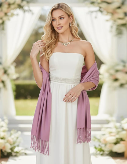 Women's Scarf Pashmina Shawls and Wraps for Evening Dress Wedding Bridal Bridesmaid Winter Warm Long Large Scarves - Colors B
