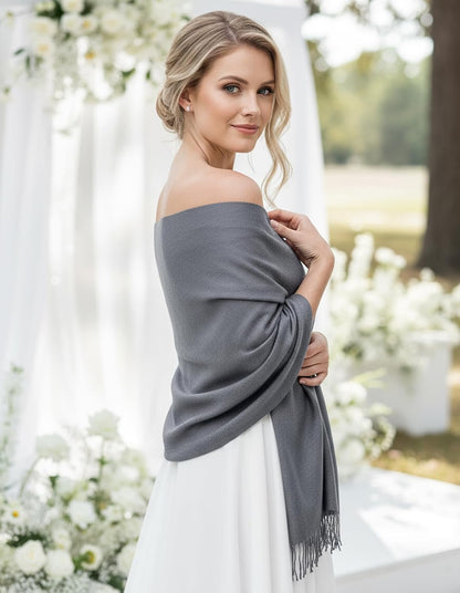 Women's Scarf Pashmina Shawls and Wraps for Evening Dress Wedding Bridal Bridesmaid Winter Warm Long Large Scarves - Colors B