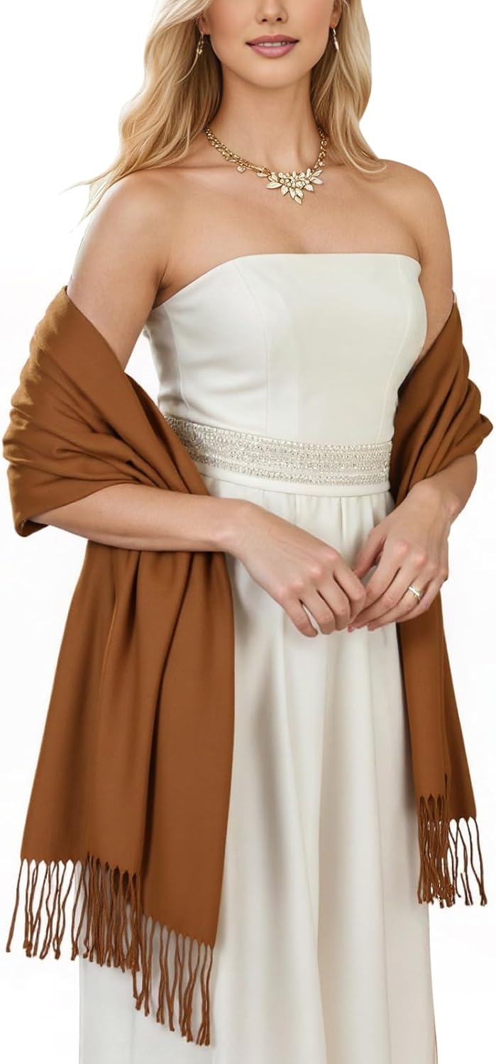 Women's Scarf Pashmina Shawls and Wraps for Evening Dress Wedding Bridal Bridesmaid Winter Warm Long Large Scarves - Colors B