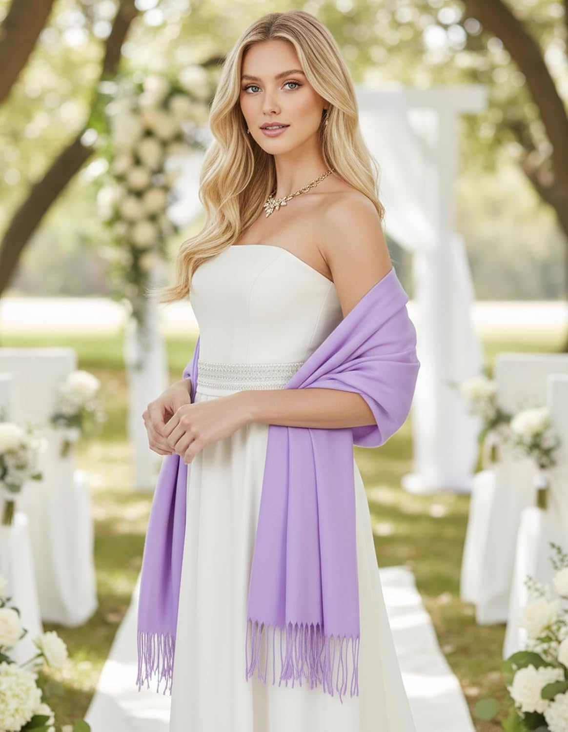 Women's Scarf Pashmina Shawls and Wraps for Evening Dress Wedding Bridal Bridesmaid Winter Warm Long Large Scarves - Colors B