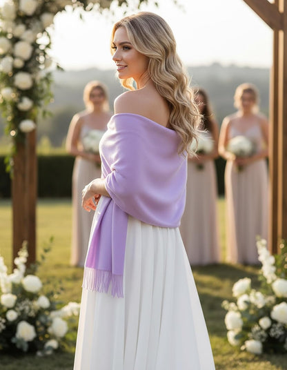 Women's Scarf Pashmina Shawls and Wraps for Evening Dress Wedding Bridal Bridesmaid Winter Warm Long Large Scarves - Colors B