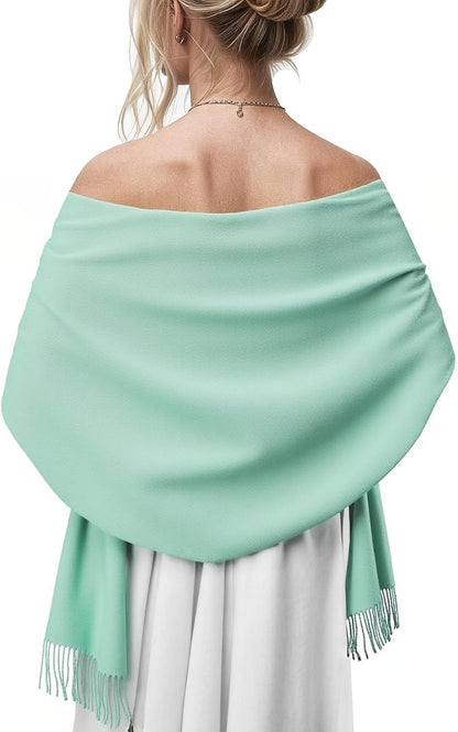 Women's Scarf Pashmina Shawls and Wraps for Evening Dress Wedding Bridal Bridesmaid Winter Warm Long Large Scarves - Colors B