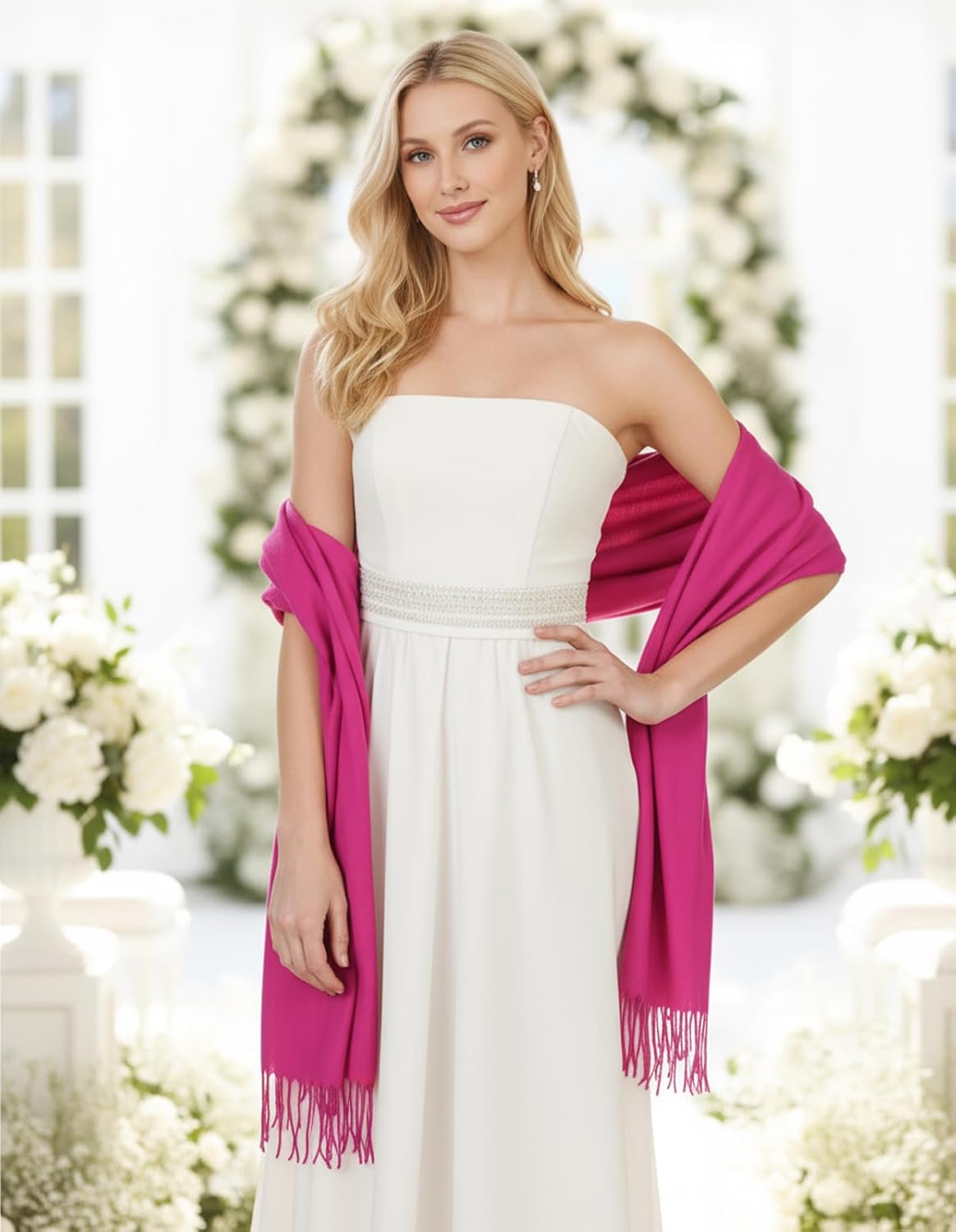 Women's Scarf Pashmina Shawls and Wraps for Evening Dress Wedding Bridal Bridesmaid Winter Warm Long Large Scarves - Colors B