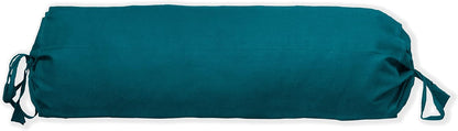 HANDICRAFTS Cotton 240TC - Bolster Cover Full Round Removable Cover for Neck Roll, Leg Rest,Yoga Practice, Meditation, Bed Sofa Couch (Turquoise Blue, 8"x24"(20 cm x 60 cm))