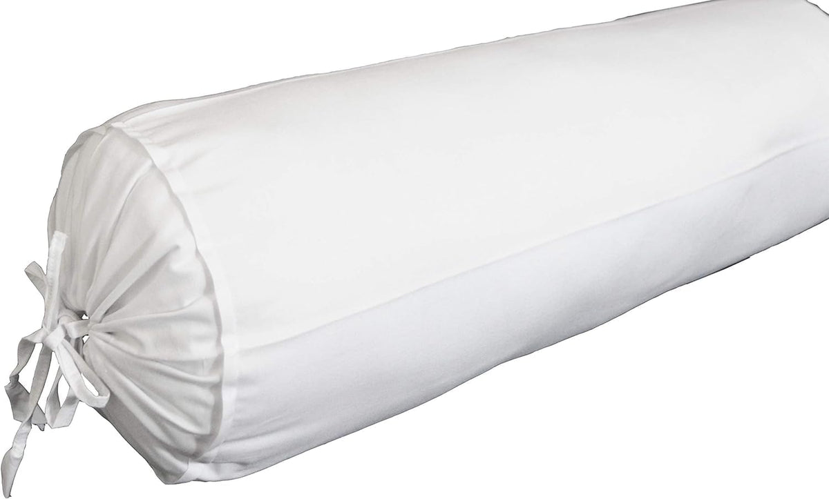 HANDICRAFTS Cotton 240TC - Bolster Cover Full Round Removable Cover for Neck Roll, Leg Rest,Yoga Practice, Meditation, Bed Sofa Couch (Turquoise Blue, 8"x24"(20 cm x 60 cm))