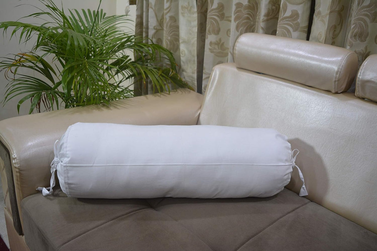 HANDICRAFTS Cotton 240TC - Bolster Cover Full Round Removable Cover for Neck Roll, Leg Rest,Yoga Practice, Meditation, Bed Sofa Couch (Turquoise Blue, 8"x24"(20 cm x 60 cm))