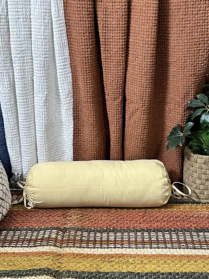 HANDICRAFTS Cotton 240TC - Bolster Cover Full Round Removable Cover for Neck Roll, Leg Rest,Yoga Practice, Meditation, Bed Sofa Couch (Turquoise Blue, 8"x24"(20 cm x 60 cm))