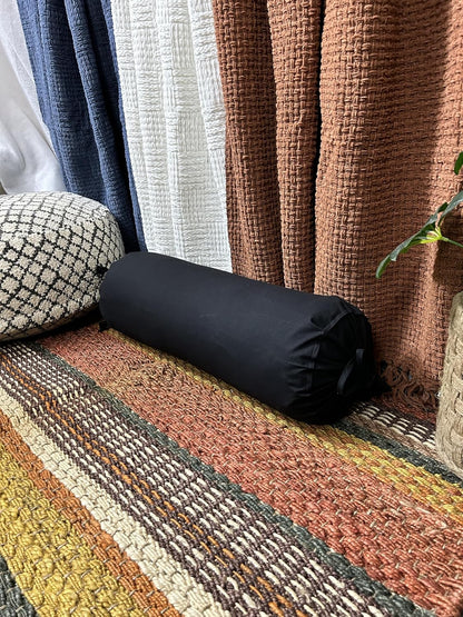 HANDICRAFTS Cotton 240TC - Bolster Cover Full Round Removable Cover for Neck Roll, Leg Rest,Yoga Practice, Meditation, Bed Sofa Couch (Turquoise Blue, 8"x24"(20 cm x 60 cm))