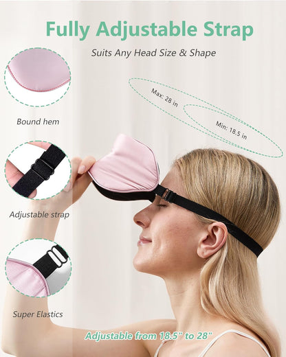 100% Mulberry Silk Sleep Mask, Light Blocking Eye Masks (2 Packs)