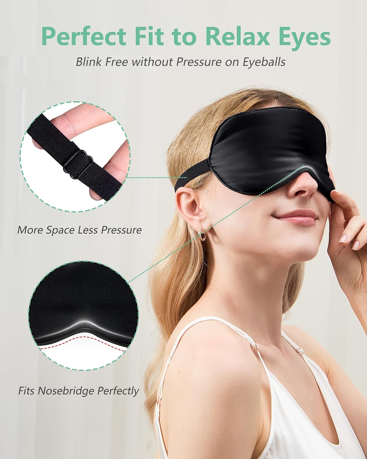100% Mulberry Silk Sleep Mask, Light Blocking Eye Masks (2 Packs)