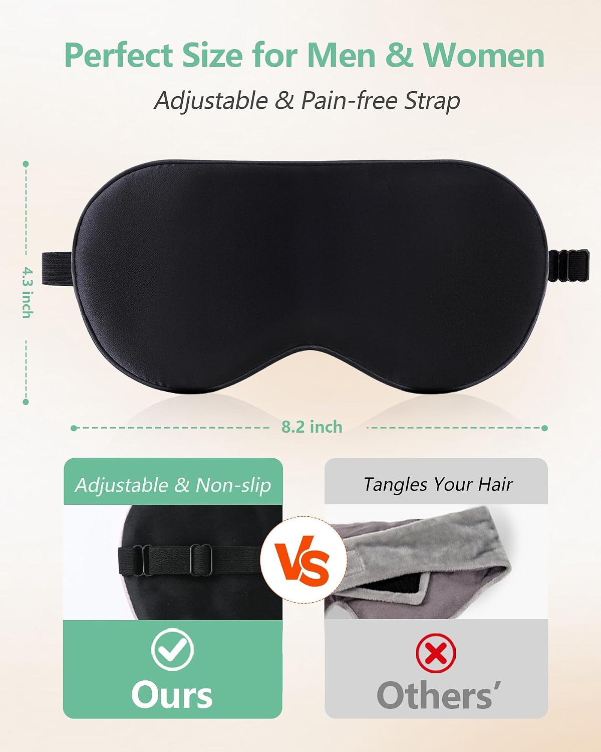100% Mulberry Silk Sleep Mask, Light Blocking Eye Masks (2 Packs)