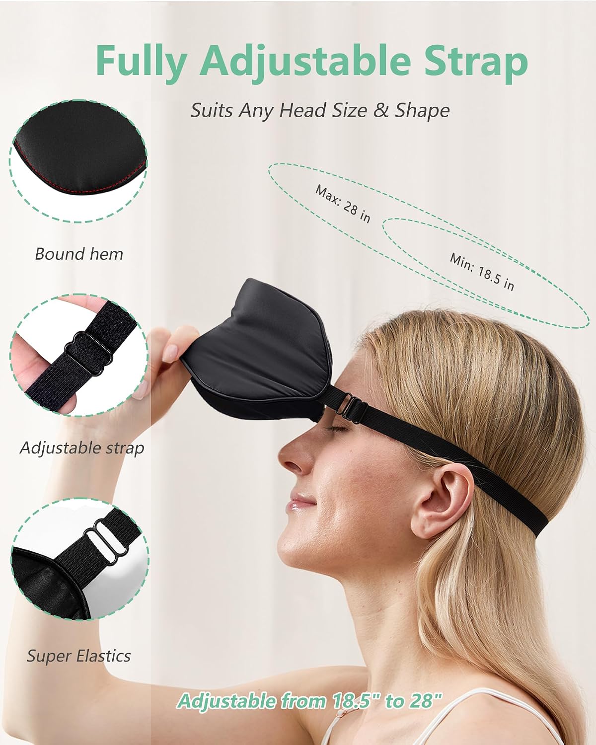 100% Mulberry Silk Sleep Mask, Light Blocking Eye Masks (2 Packs)
