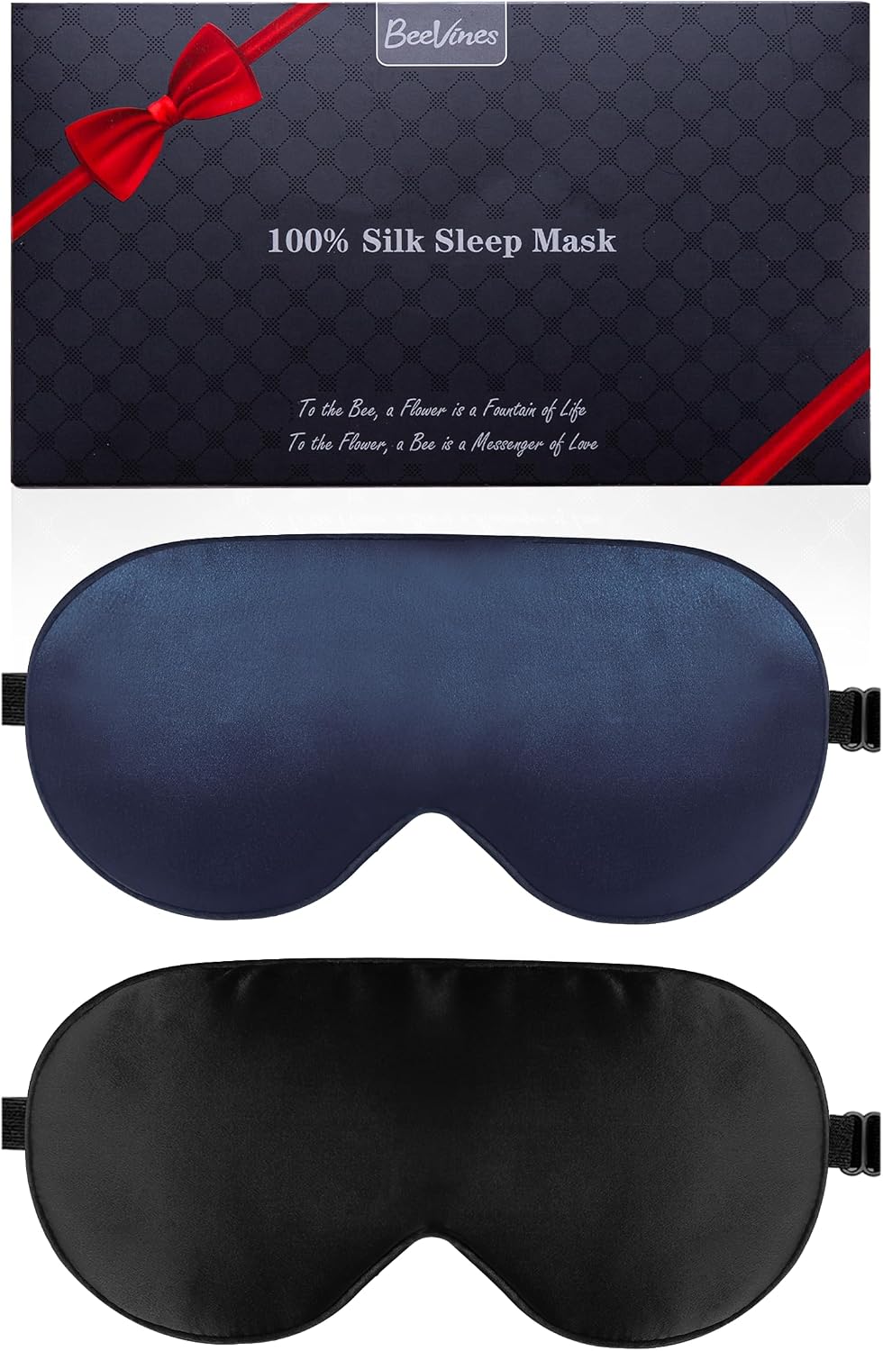 100% Mulberry Silk Sleep Mask, Light Blocking Eye Masks (2 Packs)
