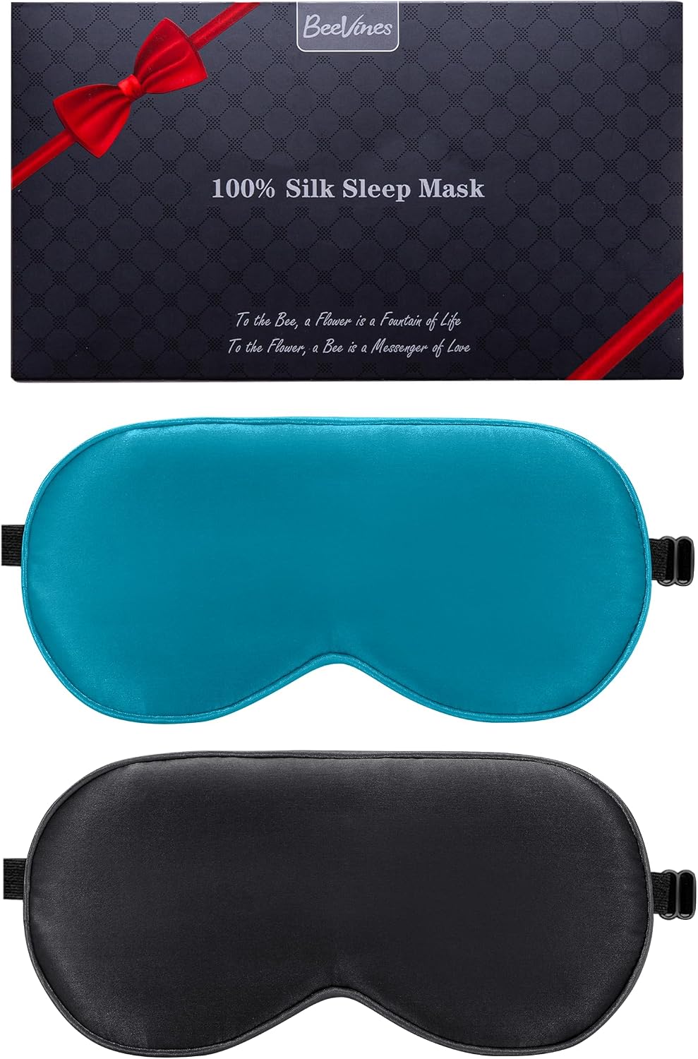 100% Mulberry Silk Sleep Mask, Light Blocking Eye Masks (2 Packs)