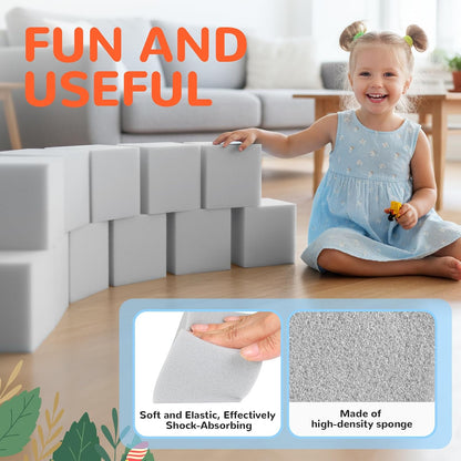 Foam Pit Blocks Foam Padding Sponge Pit Cubes Sponge Blocks for Amusement Park Gymnastics Freerunning and Parkour Courses - 24PCS 5" x 5" x 5" (Dark Blue)