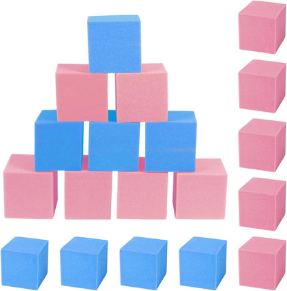 Foam Pit Blocks Foam Padding Sponge Pit Cubes Sponge Blocks for Amusement Park Gymnastics Freerunning and Parkour Courses - 24PCS 5" x 5" x 5" (Dark Blue)