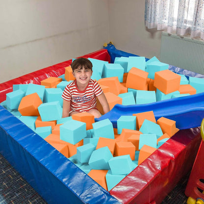 Foam Pit Blocks Foam Padding Sponge Pit Cubes Sponge Blocks for Amusement Park Gymnastics Freerunning and Parkour Courses - 24PCS 5" x 5" x 5" (Dark Blue)