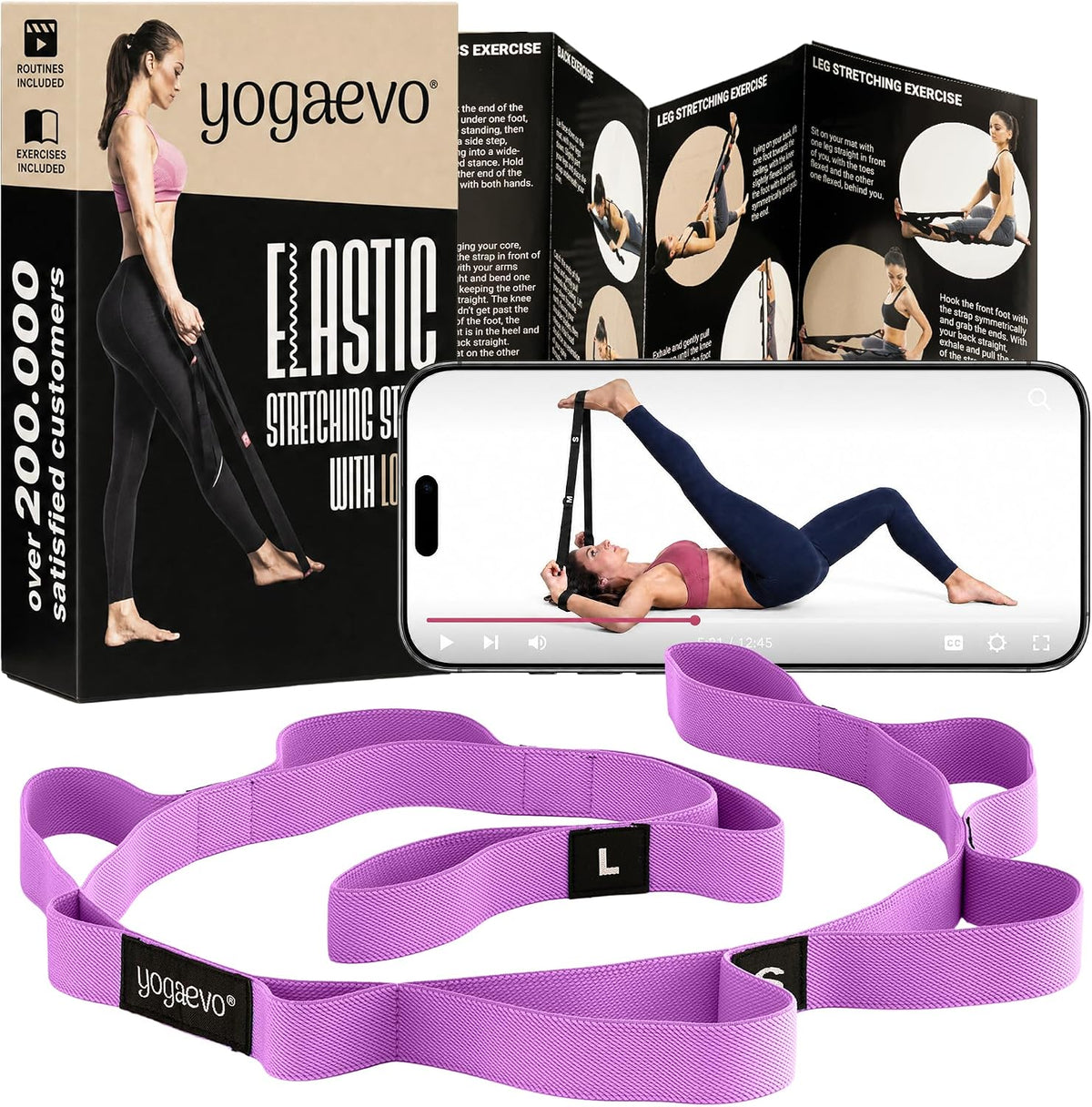 Elastic Stretching Strap With Loops For Physical Therapy