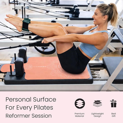 3-in-1 Set Pilates Reformer Mat Non Slip with Pilates Socks & Bag Set - Lightweight Pilates Reformer Cover - Pilates Mat For Reformer Machines, Pilates Reformer Towel, Reformer Mat Cover