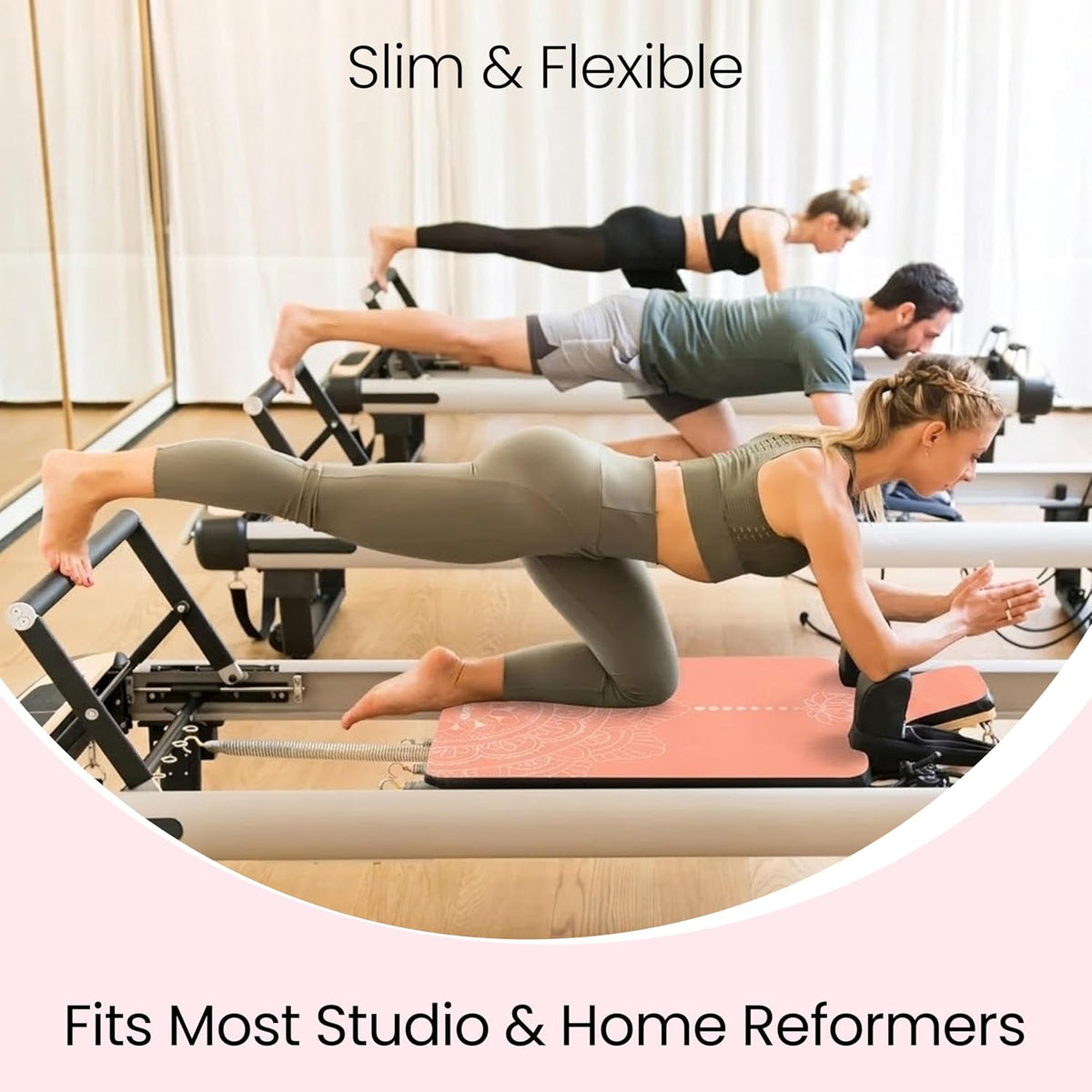 3-in-1 Set Pilates Reformer Mat Non Slip with Pilates Socks & Bag Set - Lightweight Pilates Reformer Cover - Pilates Mat For Reformer Machines, Pilates Reformer Towel, Reformer Mat Cover