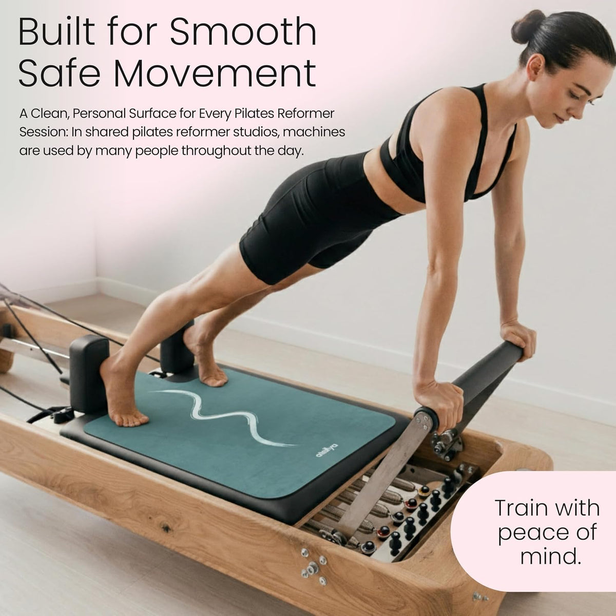 3-in-1 Set Pilates Reformer Mat Non Slip with Pilates Socks & Bag Set - Lightweight Pilates Reformer Cover - Pilates Mat For Reformer Machines, Pilates Reformer Towel, Reformer Mat Cover