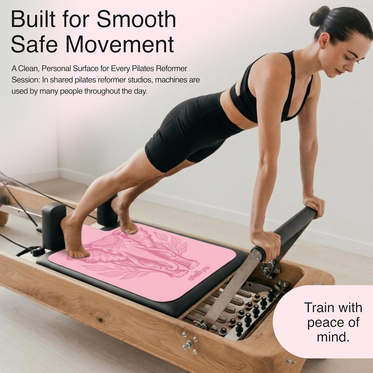 3-in-1 Set Pilates Reformer Mat Non Slip with Pilates Socks & Bag Set - Lightweight Pilates Reformer Cover - Pilates Mat For Reformer Machines, Pilates Reformer Towel, Reformer Mat Cover