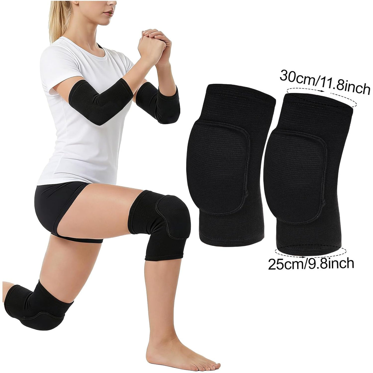 2 Pairs Knee Pads, Soft Breathable Knee Pads for Men Women Knees Protective, Knee Brace for Volleyball Football Basketball Cheerleading Dance Yoga Tennis Running Cycling Workout Climbing（Medium）