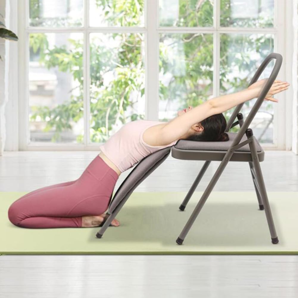 Yoga Auxiliary Chair Freestanding Inversion Chair Folding Balance Training Yoga Stool for Yoga Studios Offices Conference Rooms Overall for Balance