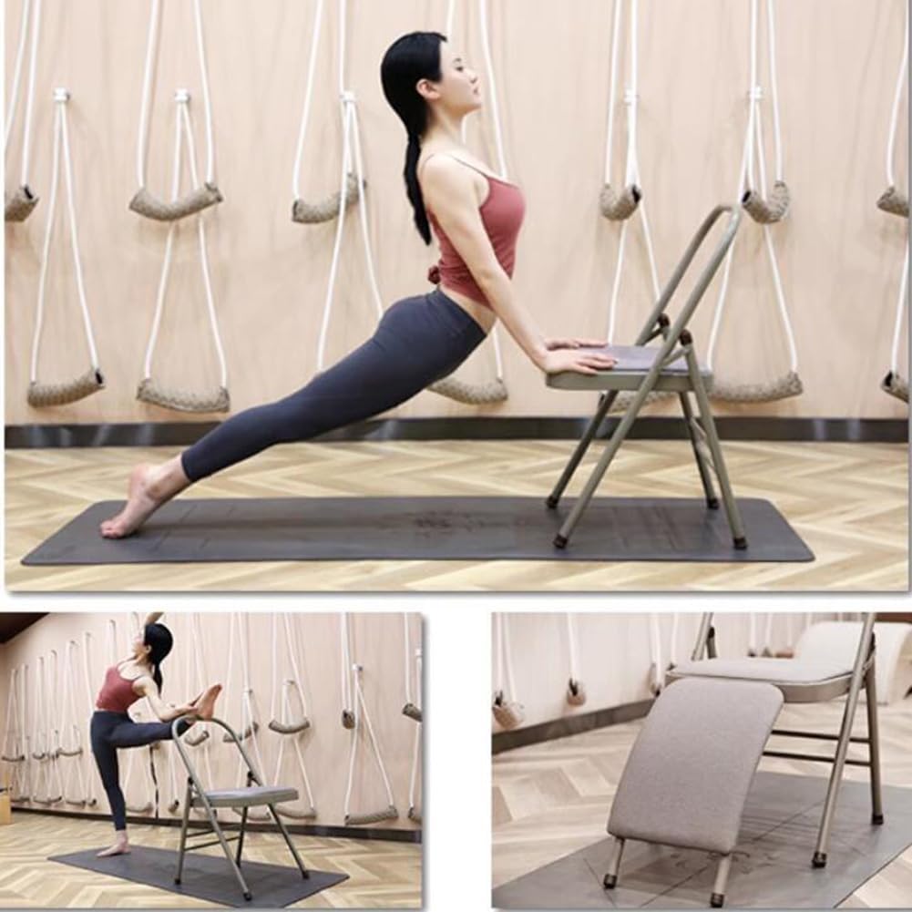 Yoga Auxiliary Chair Freestanding Inversion Chair Folding Balance Training Yoga Stool for Yoga Studios Offices Conference Rooms Overall for Balance