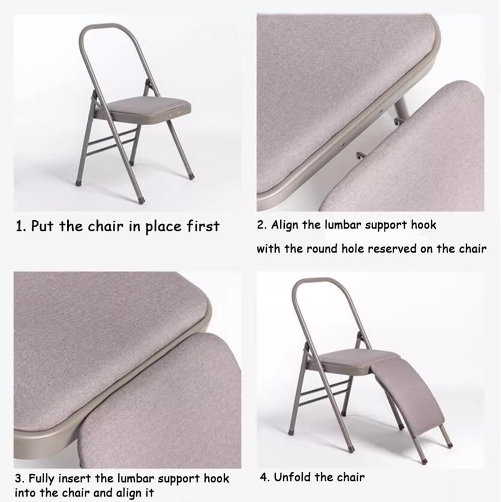 Yoga Auxiliary Chair Freestanding Inversion Chair Folding Balance Training Yoga Stool for Yoga Studios Offices Conference Rooms Overall for Balance
