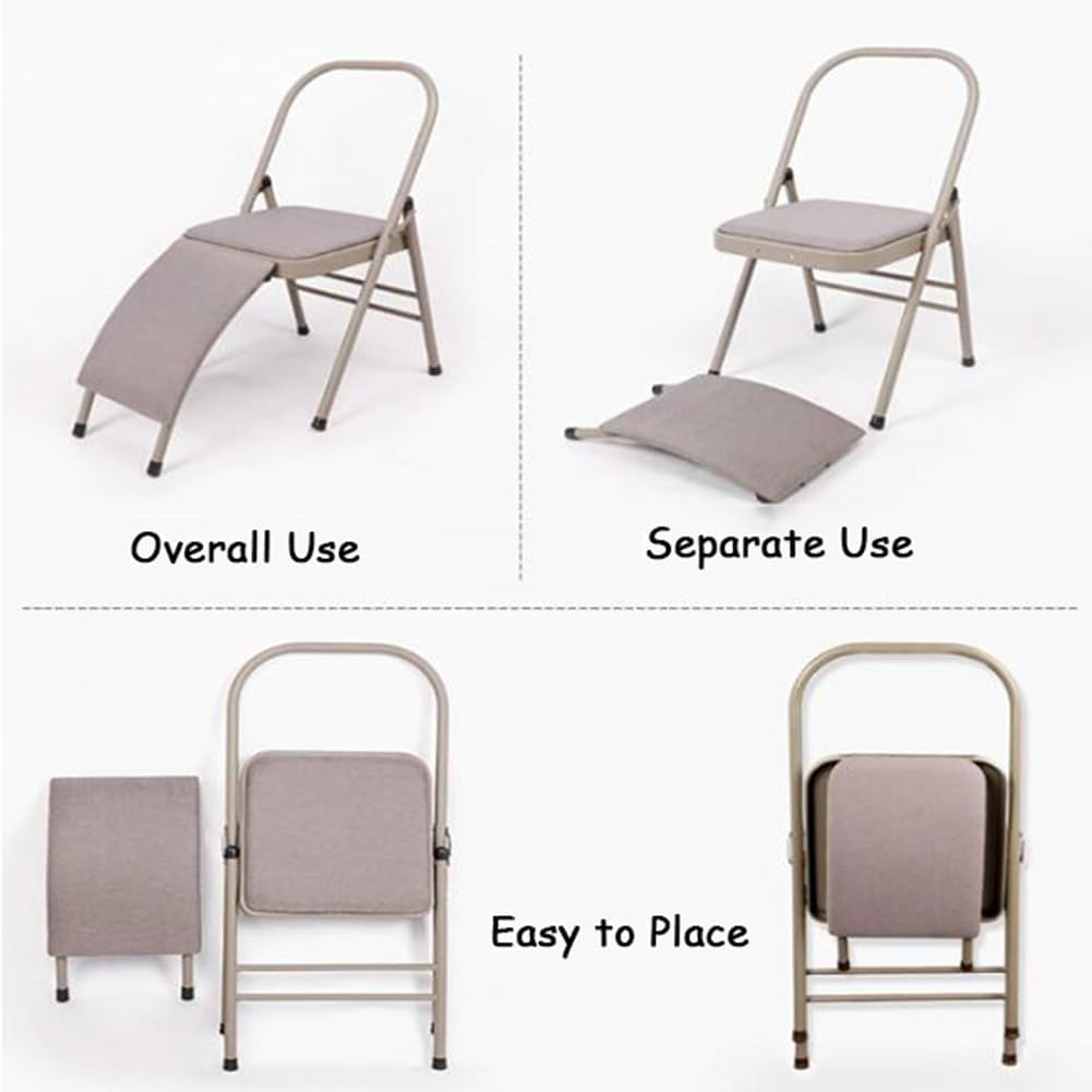 Yoga Auxiliary Chair Freestanding Inversion Chair Folding Balance Training Yoga Stool for Yoga Studios Offices Conference Rooms Overall for Balance